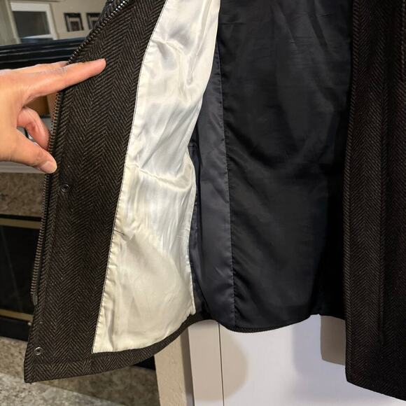 Ben Sherman Military Utility Wool Blend Jacket Herringbone Field Barn Chore SM - Picture 9 of 11